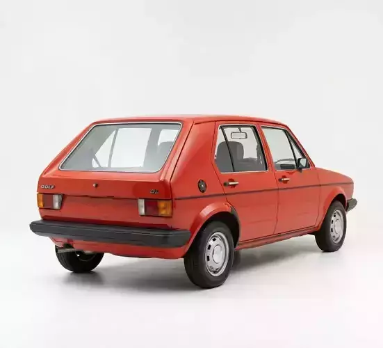 Volkswagen Golf Mk1 Low-poly 3D model 3
