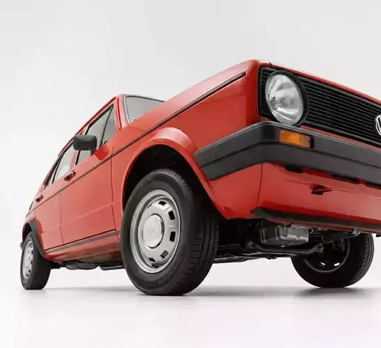 Volkswagen Golf Mk1 Low-poly 3D model 6