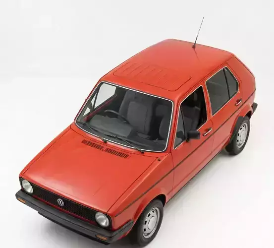 Volkswagen Golf Mk1 Low-poly 3D model 5