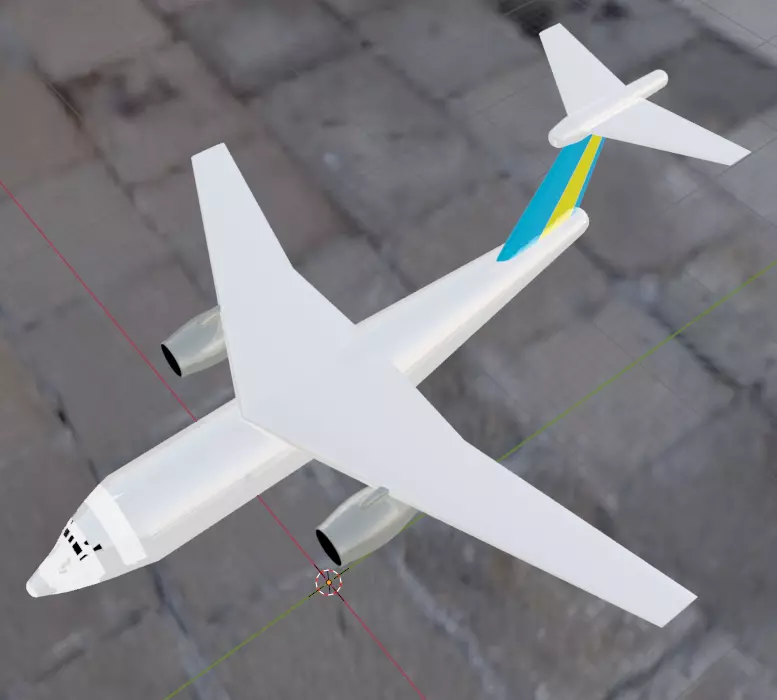 An-74-300TK Style Custom Jetliner - Twin-Engine Plane Low-poly 3D model