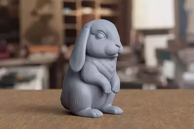 Cute Standing Lop-Eared Bunny