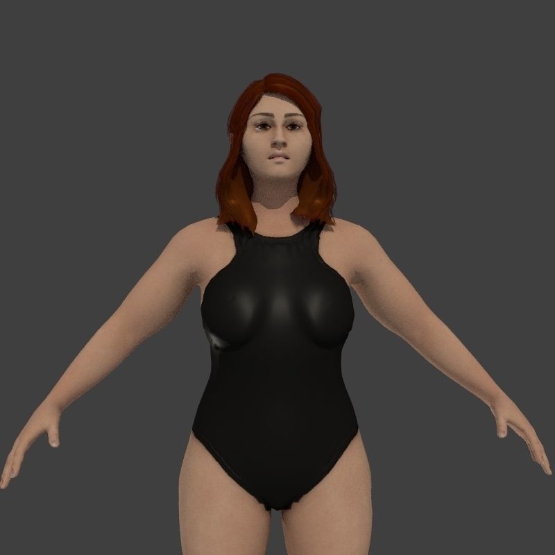 beach crownd extras for far shots 3D model_39