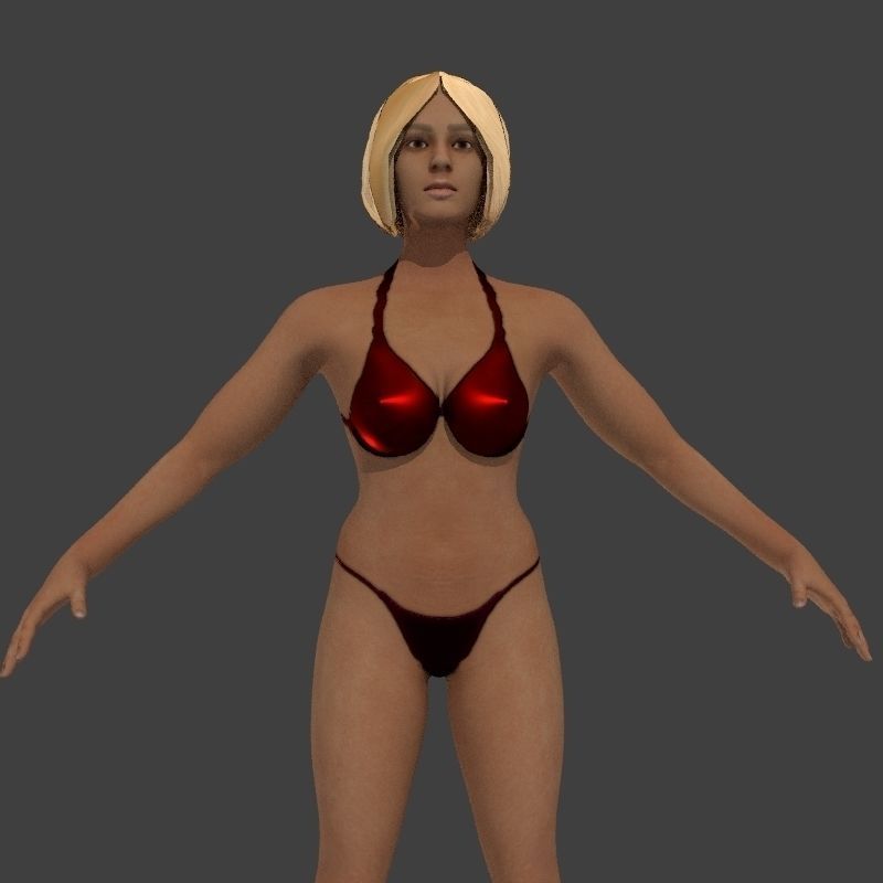 beach crownd extras for far shots 3D model_46