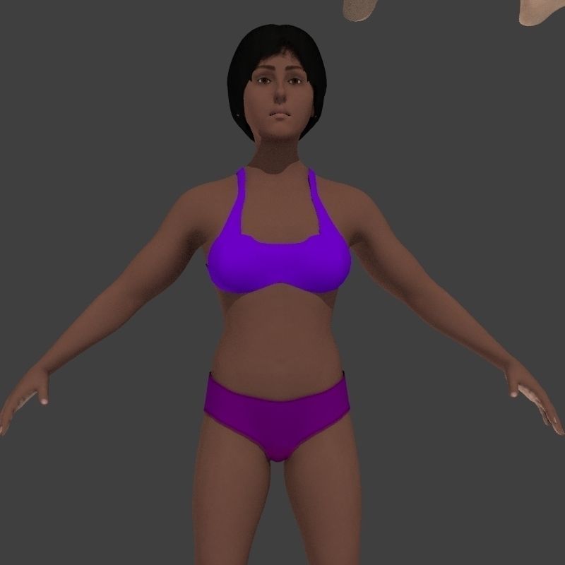 beach crownd extras for far shots 3D model_42