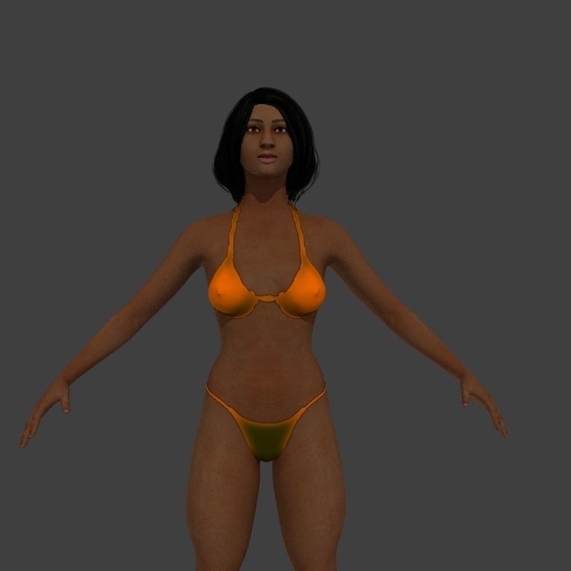 beach crownd extras for far shots 3D model_32