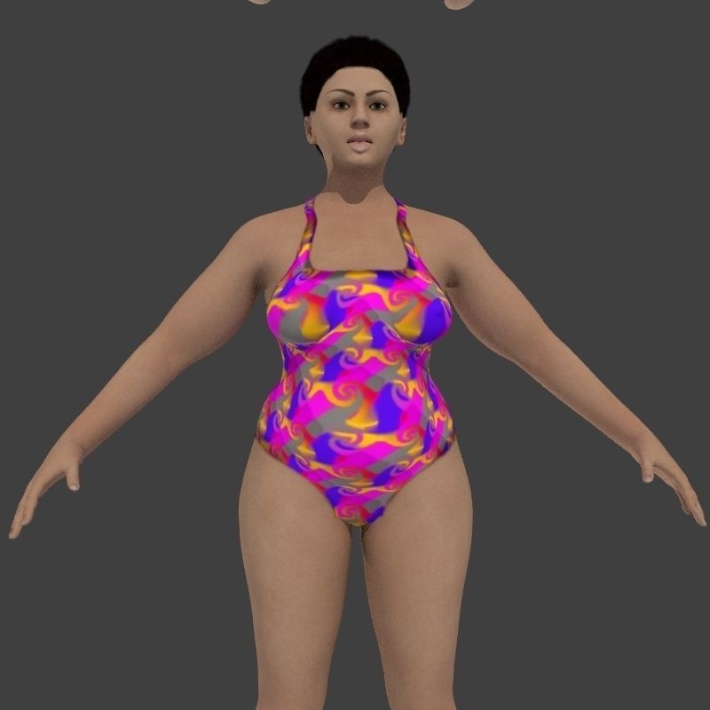 beach crownd extras for far shots 3D model_49