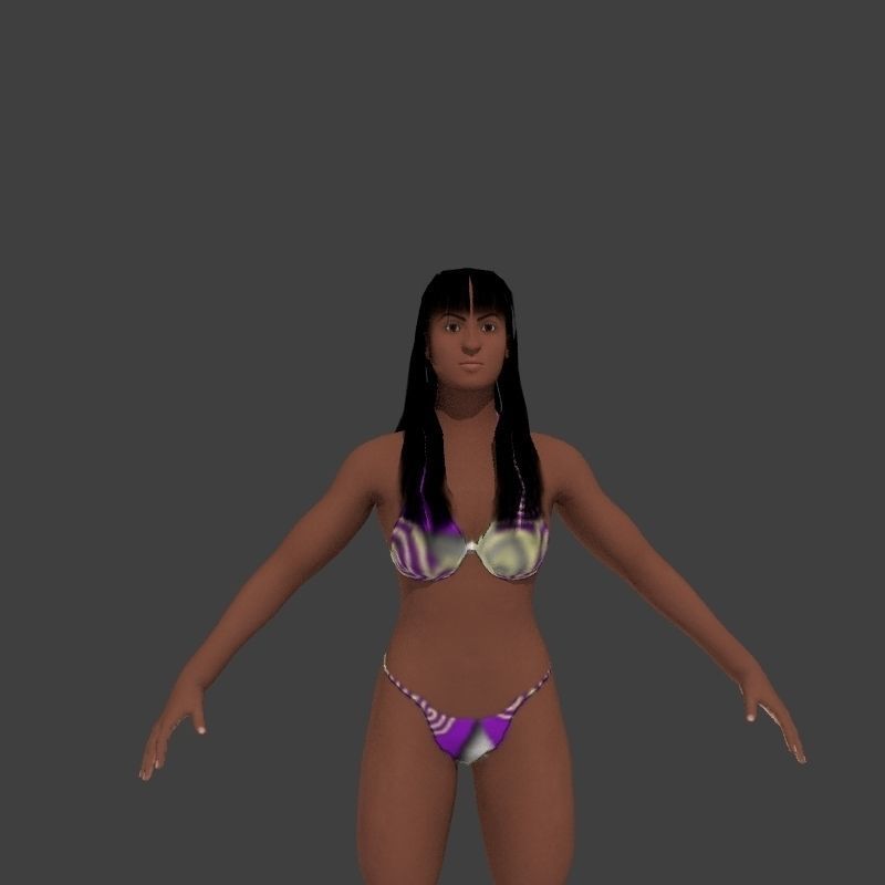 beach crownd extras for far shots 3D model_34