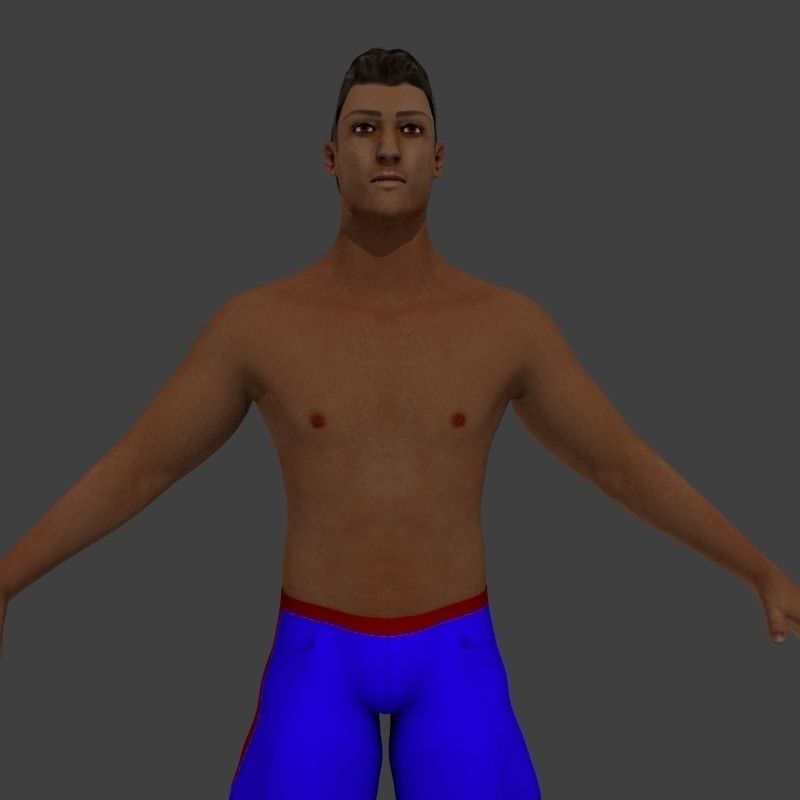 beach crownd extras for far shots 3D model_50