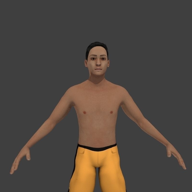 beach crownd extras for far shots 3D model_36