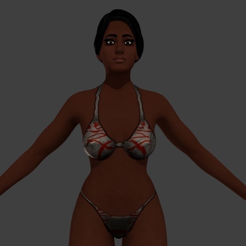 beach crownd extras for far shots 3D model_57