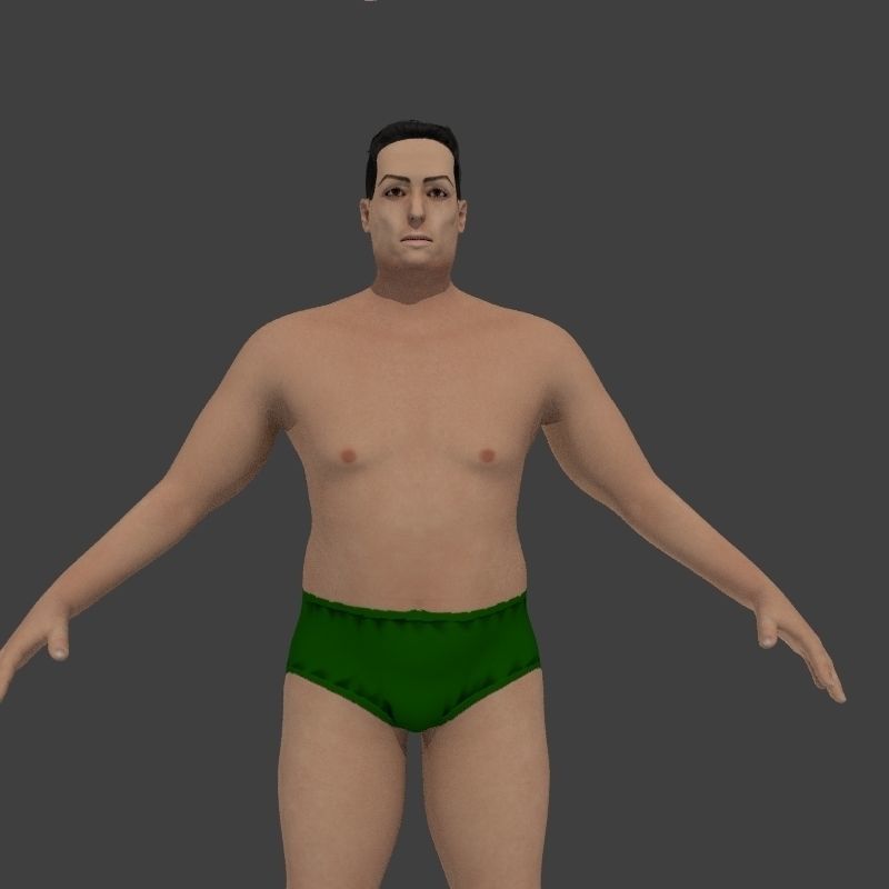 beach crownd extras for far shots 3D model_58