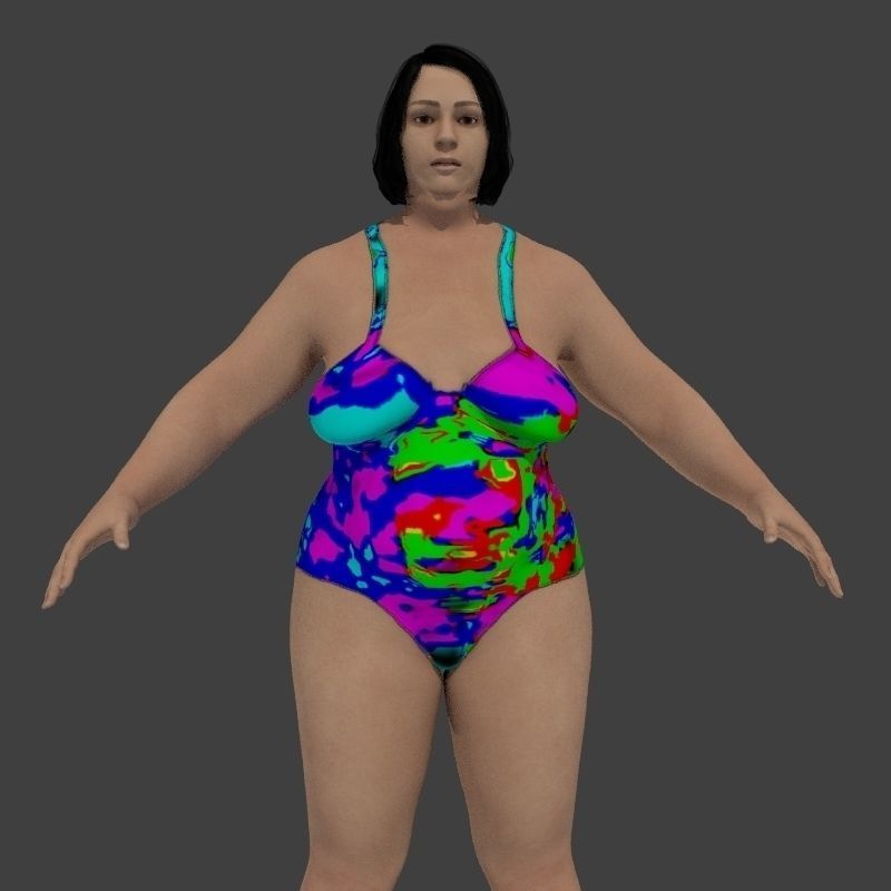 beach crownd extras for far shots 3D model_56