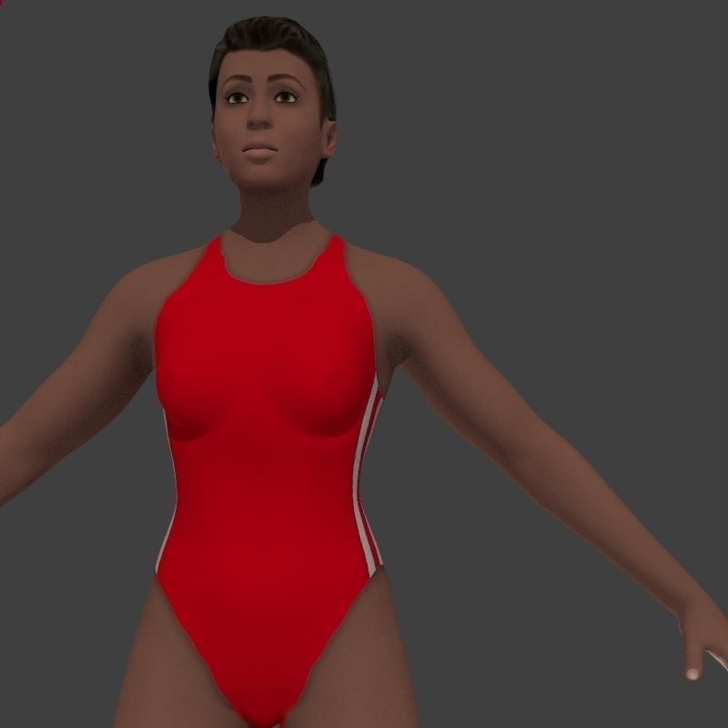 beach crownd extras for far shots 3D model_16