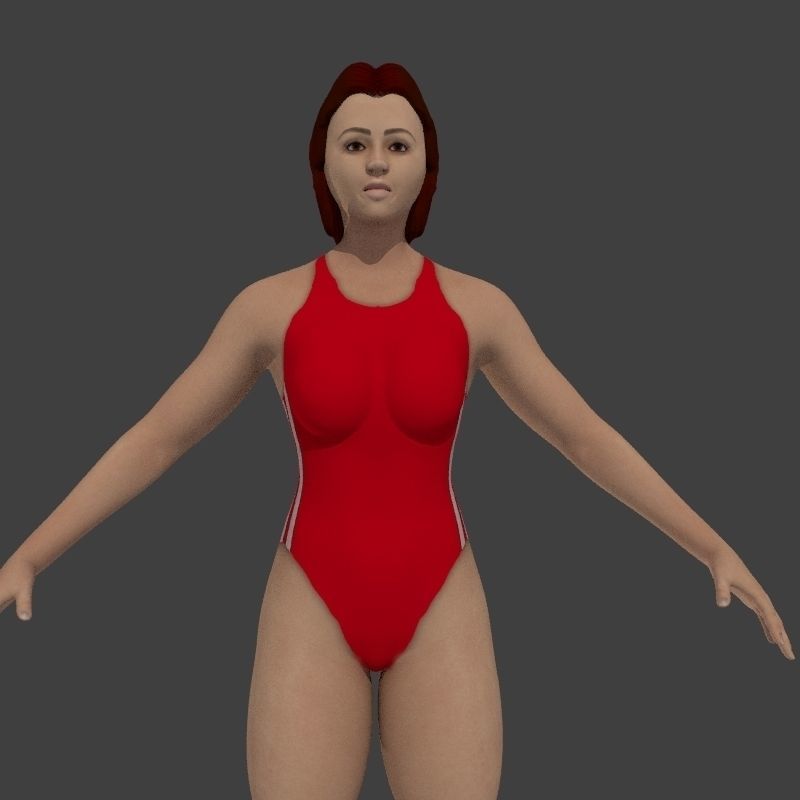 beach crownd extras for far shots 3D model_17