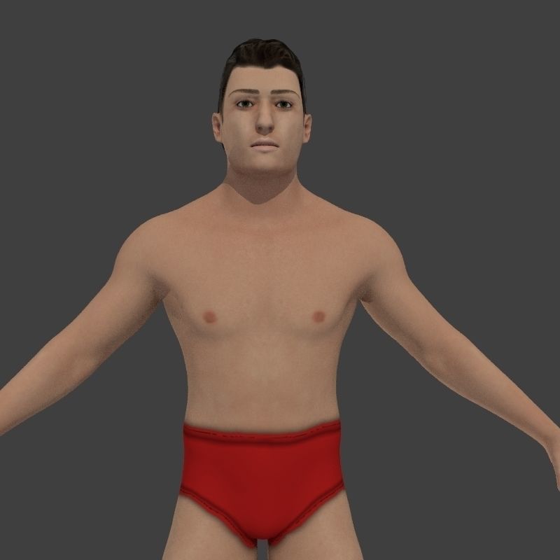 beach crownd extras for far shots 3D model_40