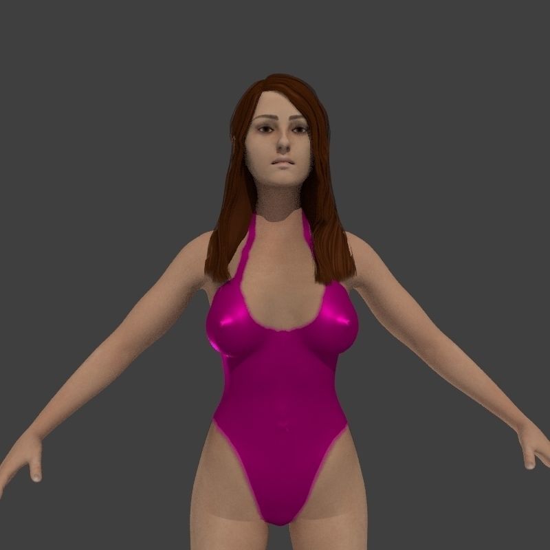 beach crownd extras for far shots 3D model_43