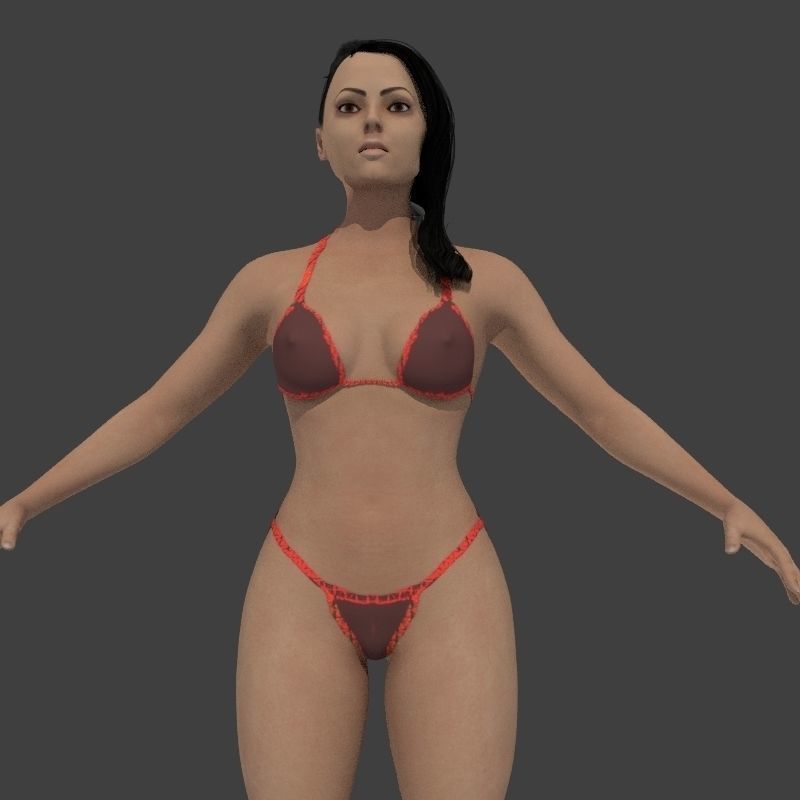 beach crownd extras for far shots 3D model_20