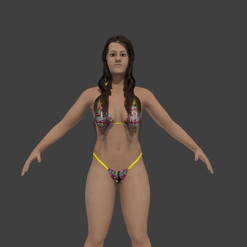 beach crownd extras for far shots 3D model_31