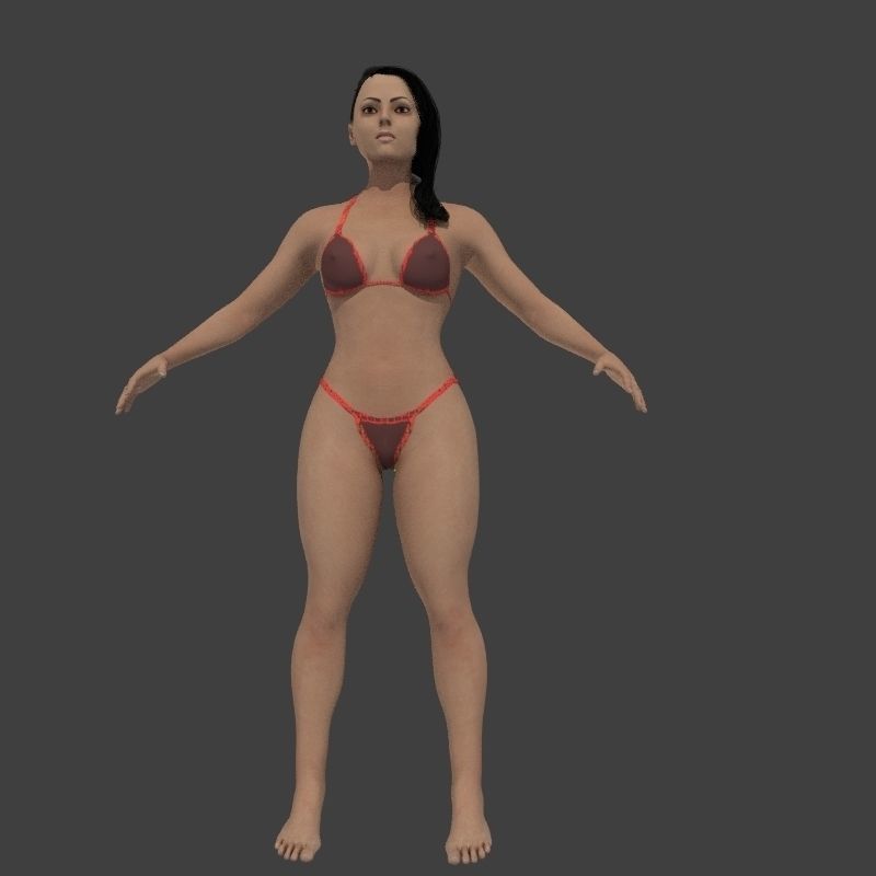 beach crownd extras for far shots 3D model_15