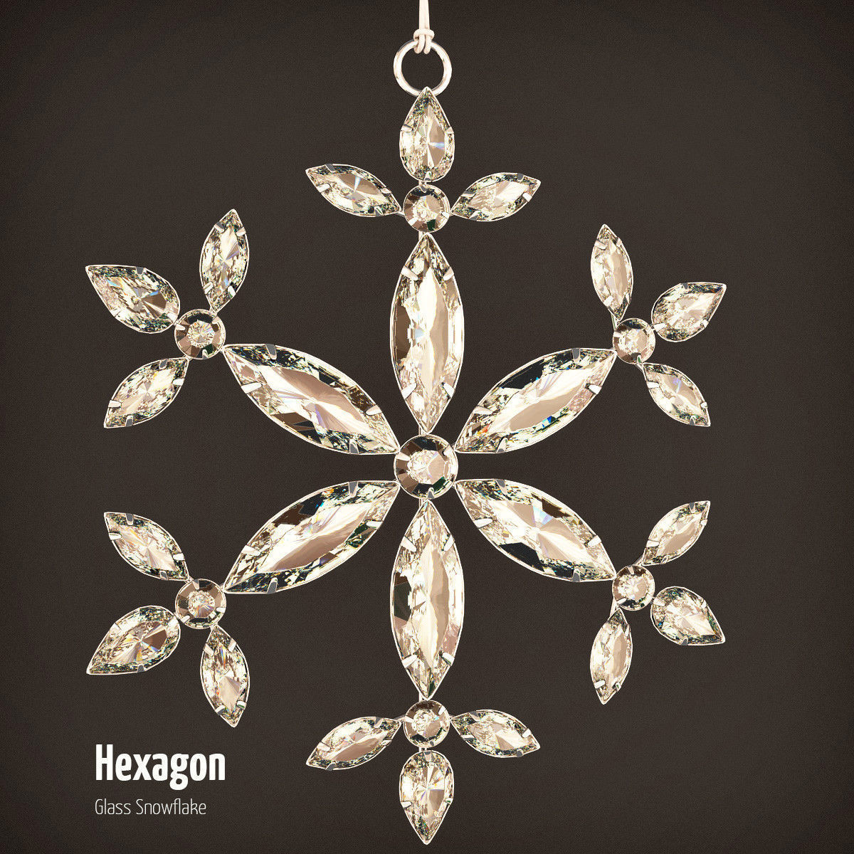 Glass Snowflakes 3D model_6