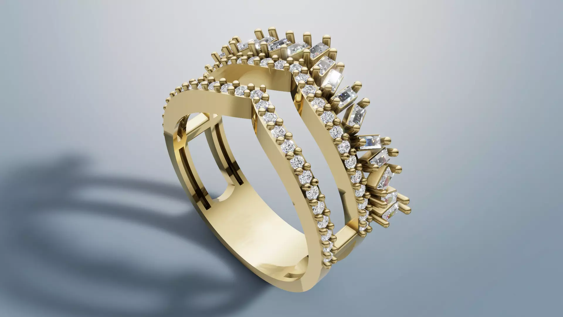 Crown Ring 3D print model