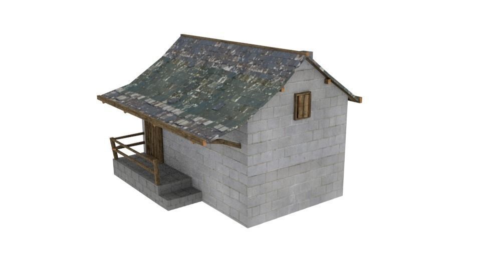 Medieval stone house Free low-poly 3D model