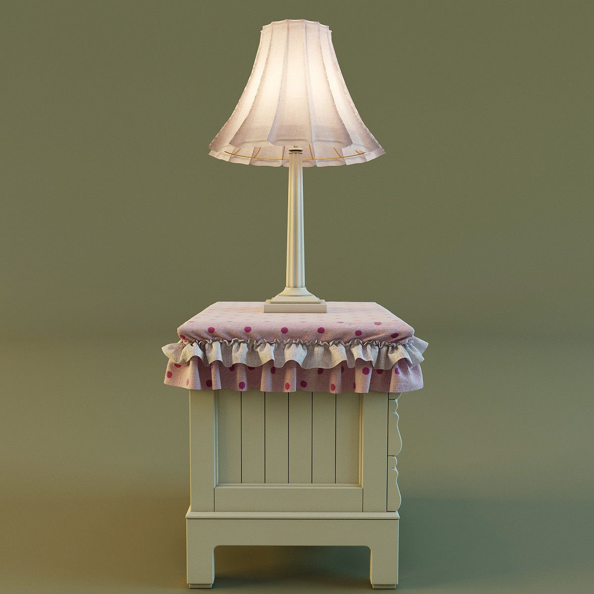 Nightstand with lamp 3D model_5