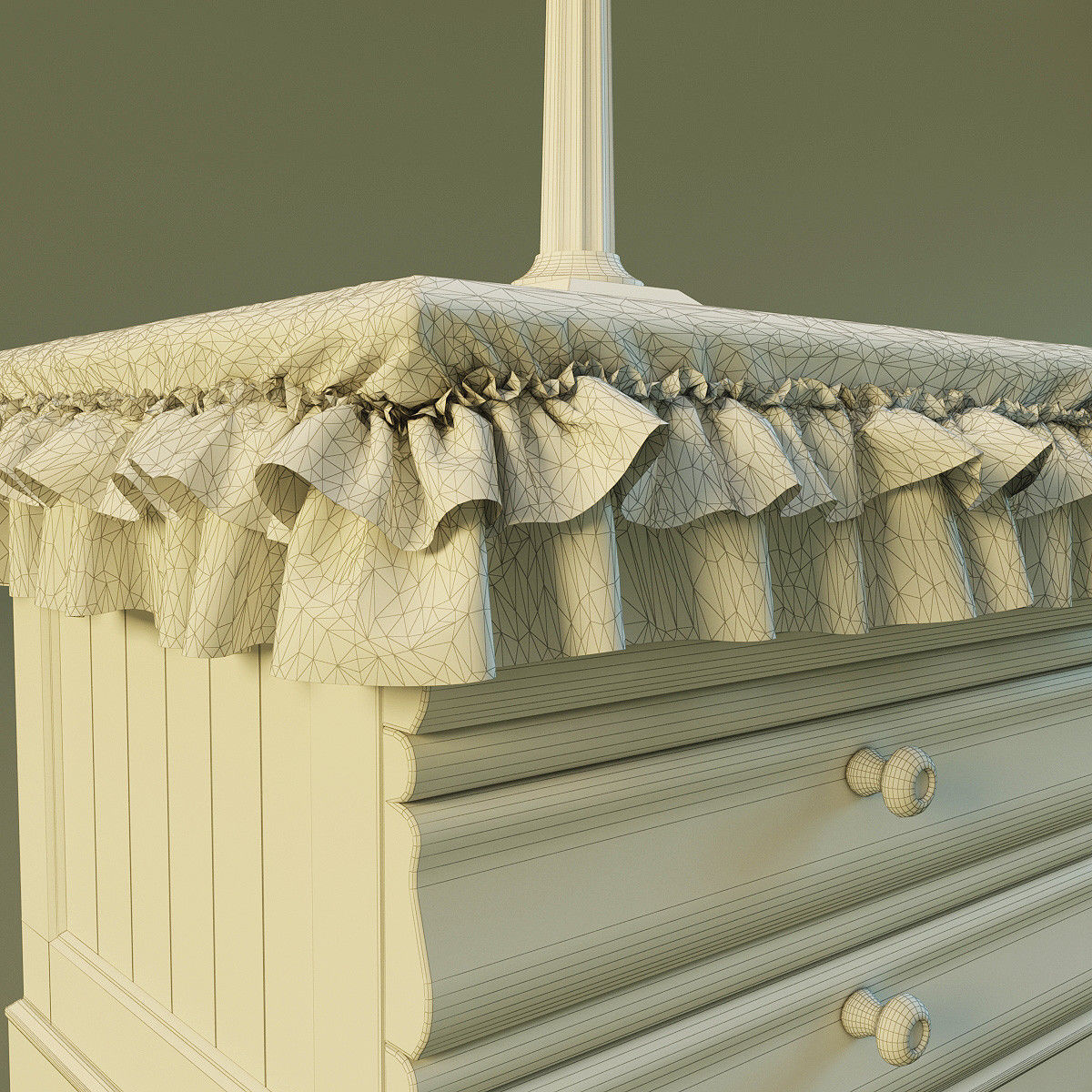 Nightstand with lamp 3D model_3