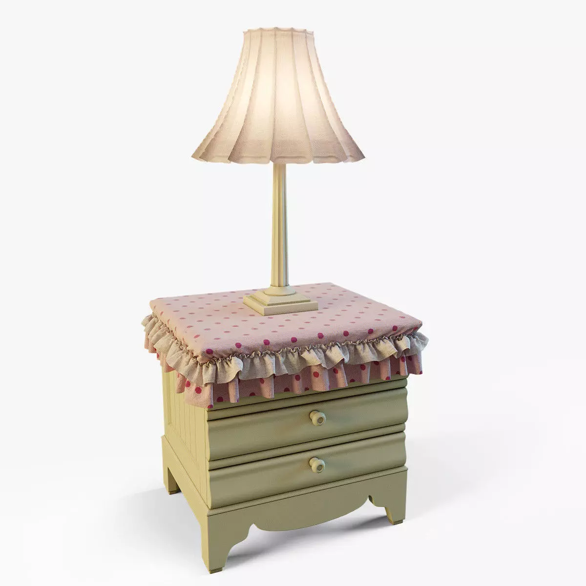 Nightstand with lamp 3D model_0