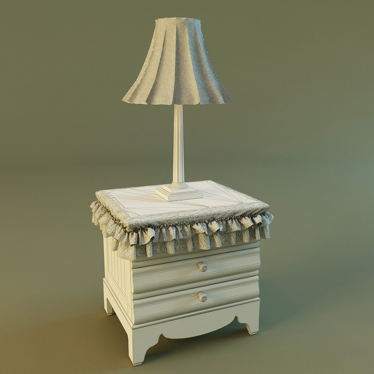 Nightstand with lamp 3D model_4