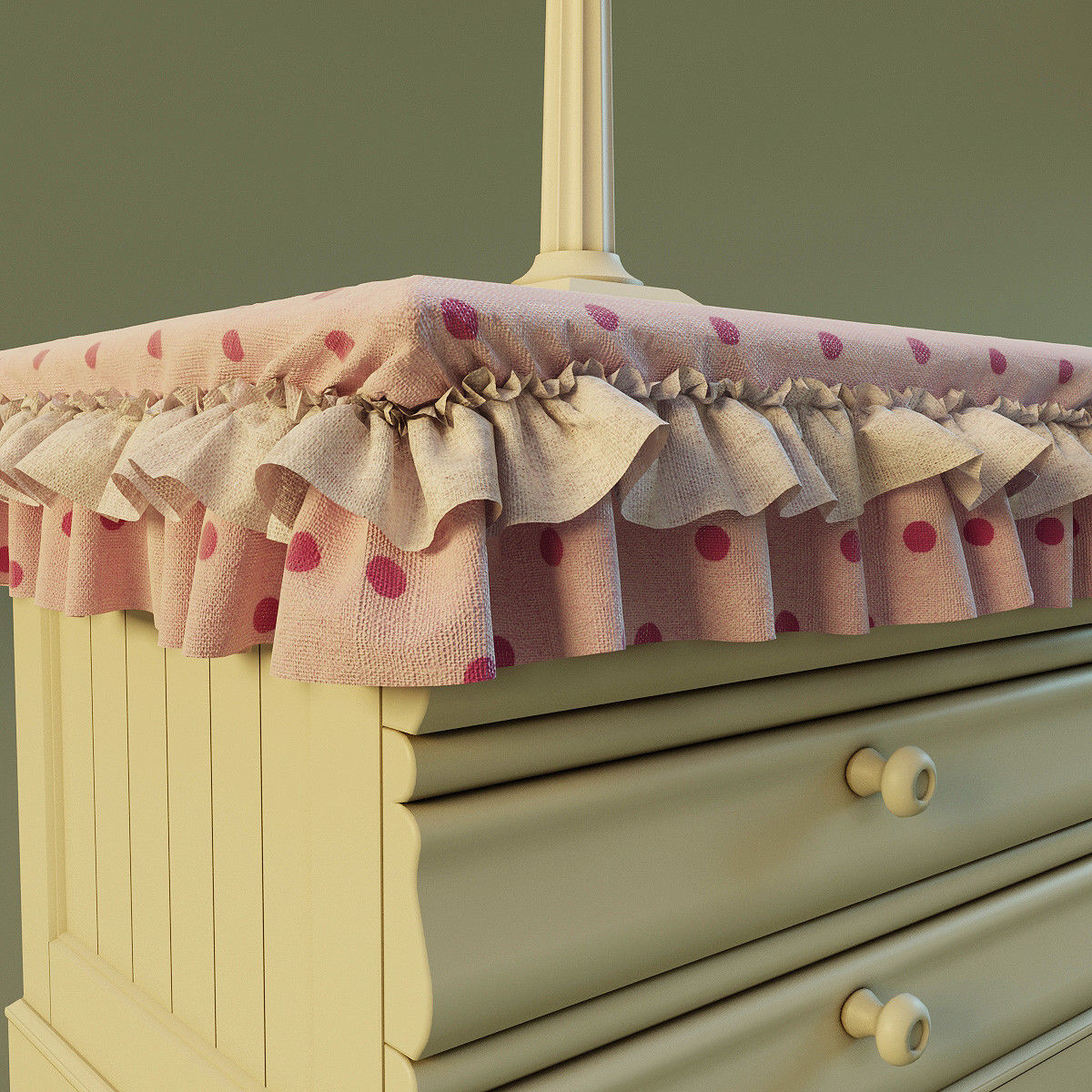 Nightstand with lamp 3D model_2