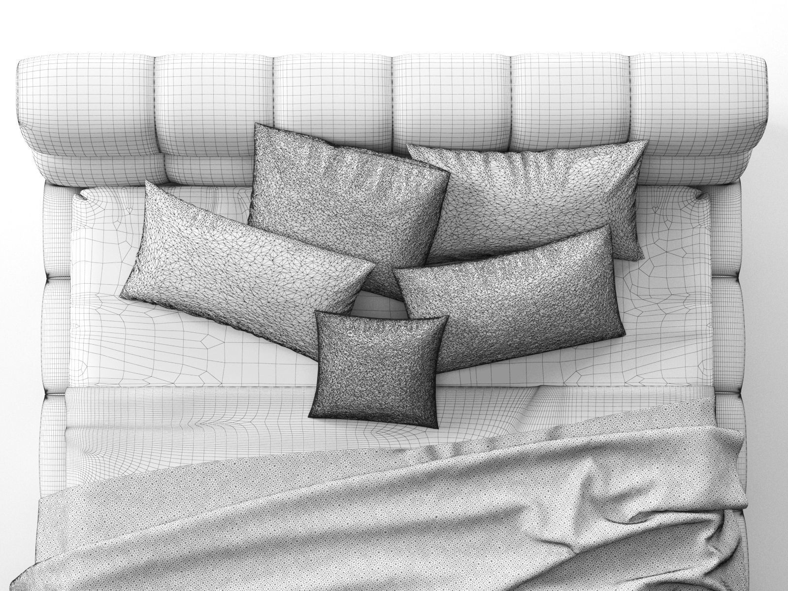 Tufty Bed 3D model_4