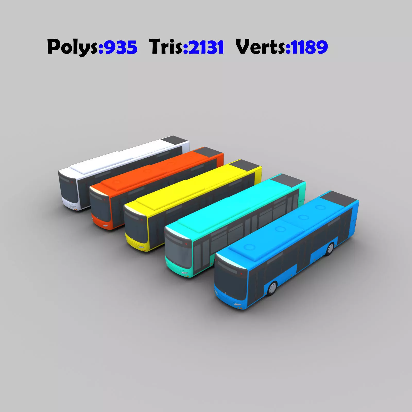 Low Poly Bus Low-poly 3D model