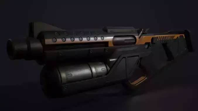 Twin Hammer Shotgun Pistols Low-poly 3D model