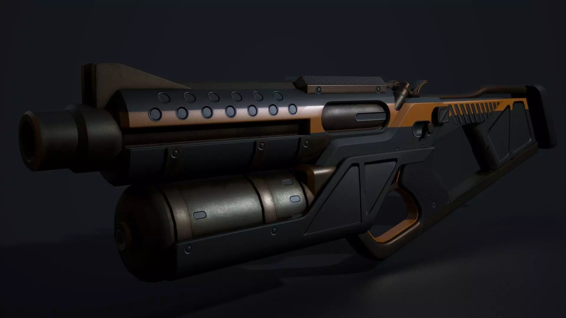 Twin Hammer Shotgun Pistols Low-poly 3D model_0