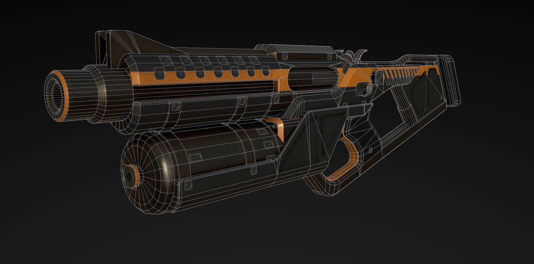 Twin Hammer Shotgun Pistols Low-poly 3D model_3