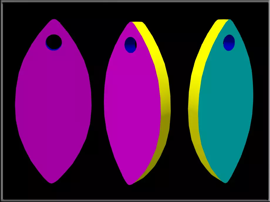 Flat teardrop with a single hole Low-poly 3D model