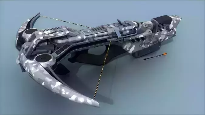 Magbow weapon with bow and arrow Low-poly 3D model
