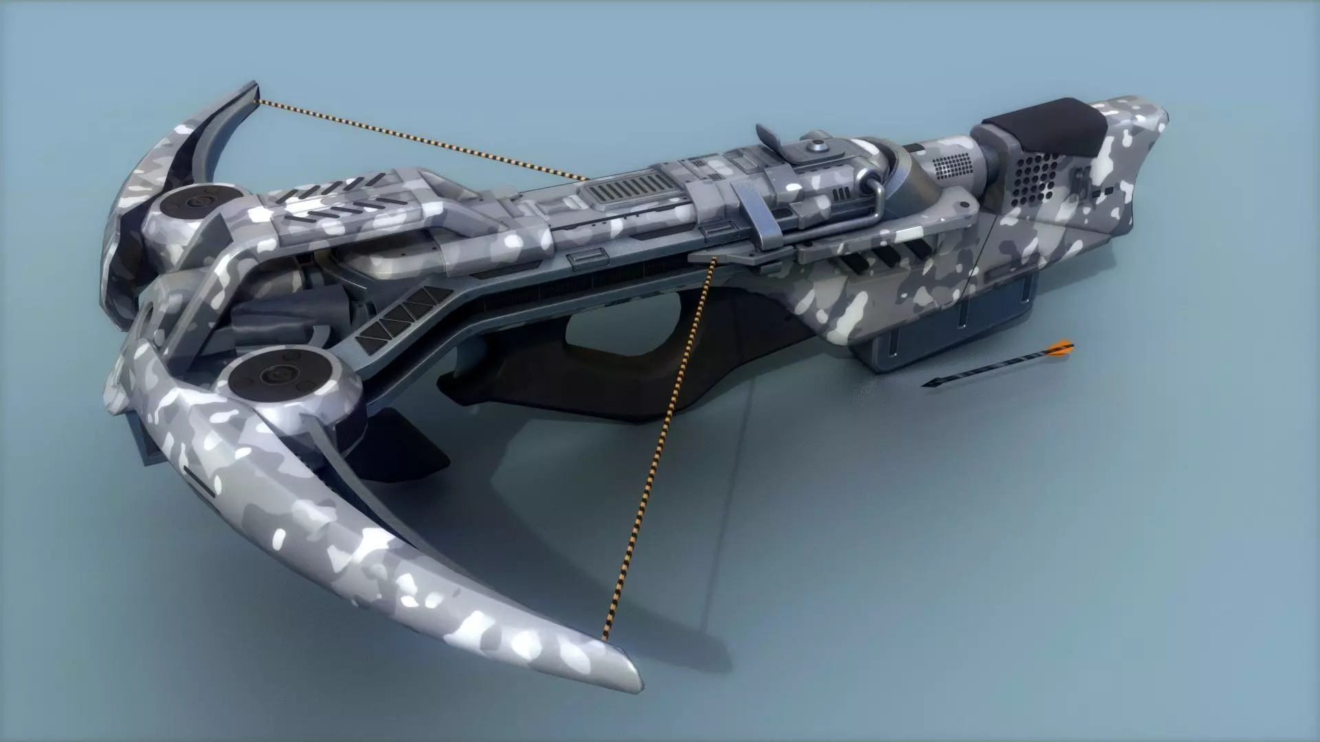 Magbow weapon with bow and arrow Low-poly 3D model_0