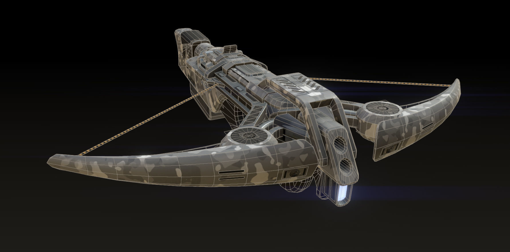 Magbow weapon with bow and arrow Low-poly 3D model_3