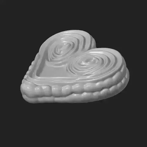 Heart Cookie 3D print model 2