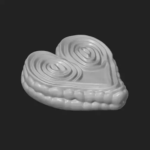 Heart Cookie 3D print model 4