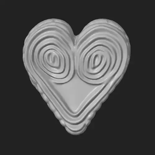 Heart Cookie 3D print model 5