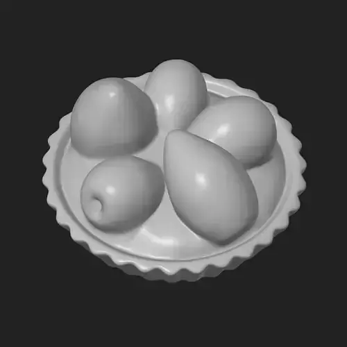 Simple Strawberry Tart 3D print model 3