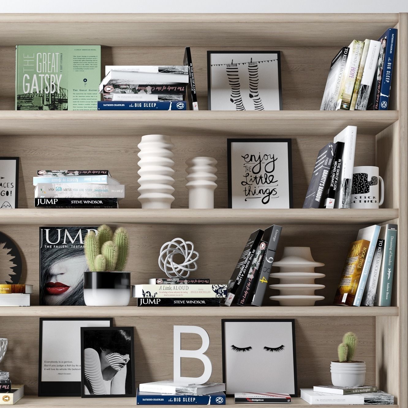 bookshelf decoration 3D model_2