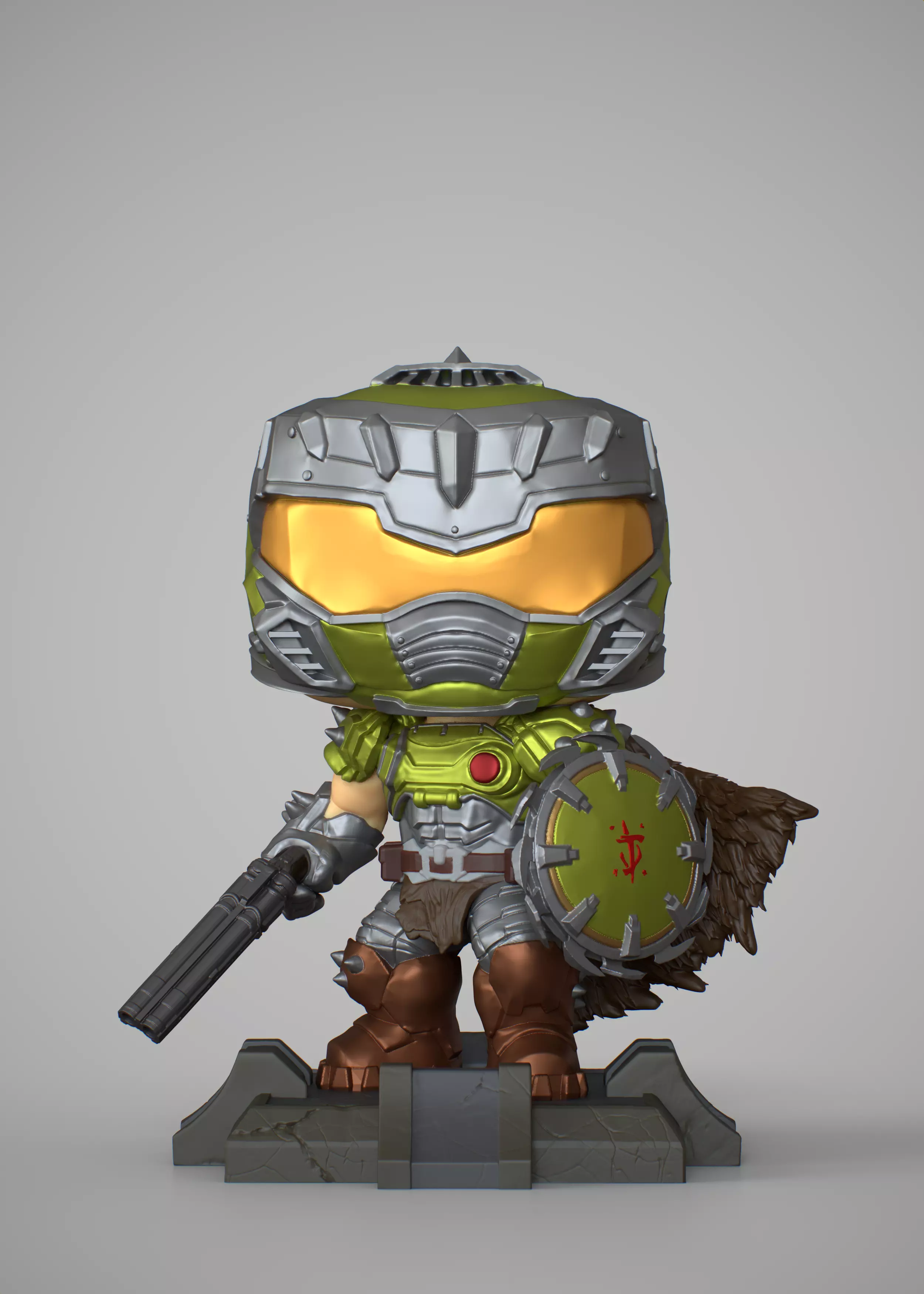 Doom Guy from Doom Dark Ages in Funko Pop Style 3D print model