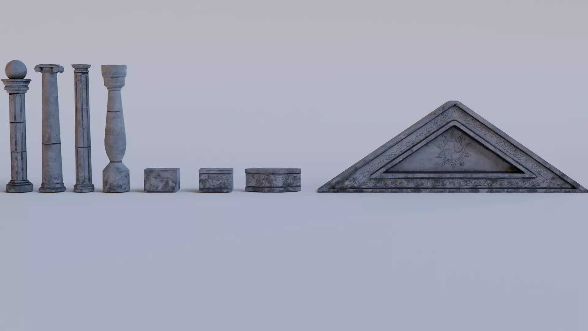 Stylized Ancient Buildings Architecture Pack Low-poly 3D model