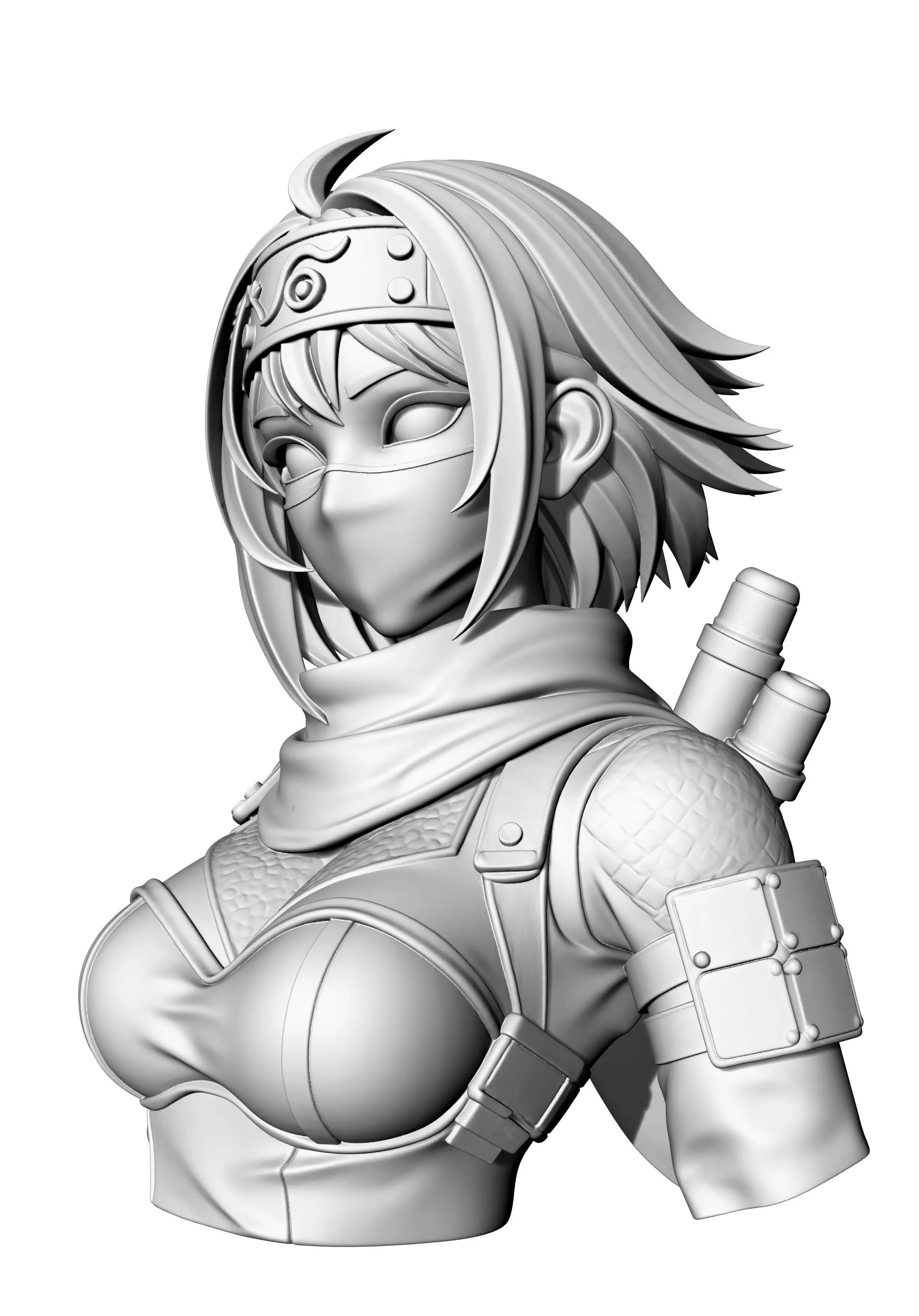 Lady Ninja Bust 3D print model