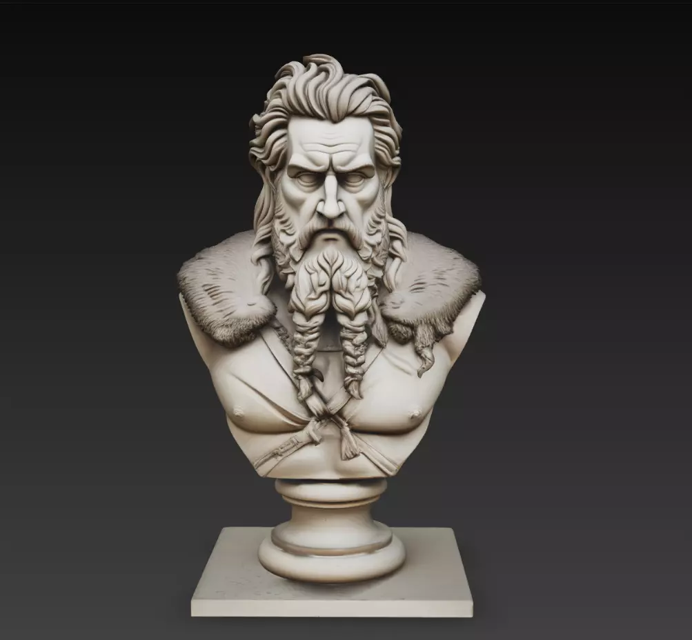 Viking Warrior Bust Bearded Norse Sculpture 3D Model 3D print model