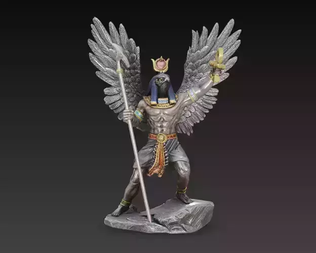 Egyptian God Horus Winged Warrior Statue Mythology Sculpture 